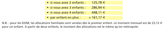 allocations familliales