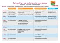 suivi-grossesse Calendrier suivi grossesse